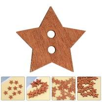 HONMEET Wooden Star Buttons Brown Multipurpose for Sewing and Crafting Projects