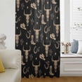 thumbnail image 5 of Black Cow Skull Sheer Curtains 54 Inches Long, Southwestern Vintage Cowboy Boots Light Filering Curtains, Breathable Simi Curtain Privacy Drapes for Kitchen Bathroom Small Window Treatment, 5 of 9