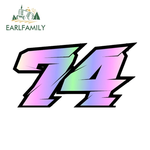 EARLFAMILY 5.1" Colorful Racing Number Car Sticker Personality Windshield Motorcycle Skateboard JDM Decal Scratch-Proof Fashion Racing Accessories