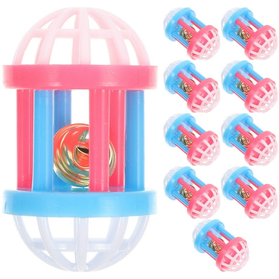 10 Pcs Pet Ferret Toy Big Hamster Ball Puppy with Bell for Guinea Pig Bouncy Cat