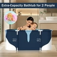 thumbnail image 5 of RICHYOUNG 55"Large Foldable Bathtub for Adult Kids, Portable Family Bath Tub for Ice Hot Bath(Blue), 5 of 11