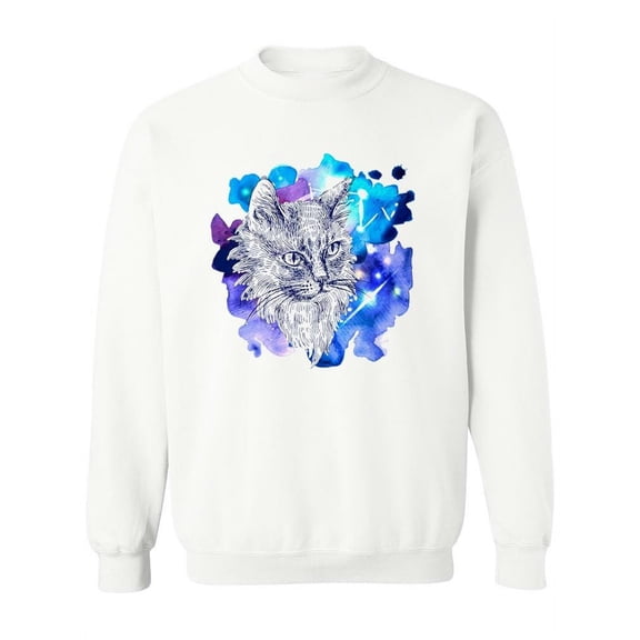 Cat Head Space Sweatshirt Women -Image by Shutterstock, Female Large