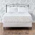 thumbnail image 5 of Chanasya Premium Floral Printed Elegant Patterned King Bed Sheet Set 4-Piece - 1 Flat Sheet 1 Fitted Sheet and 2 Pillowcases - Ultra Soft Microfiber Hypoallergenic Sheets - Blue, 5 of 6
