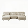 thumbnail image 4 of Modern Luxury U-Shaped Chenille Sofa Couch - Oversized for Living Room (220×80×75cm), 4 of 19