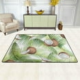thumbnail image 2 of SKYSONIC 36x24in Tropical Coconuts Area Rug, Watercolor Palm Leaves Non-Slip Floor Carpet for Indoor Living Dining Room Bedroom, 2 of 7