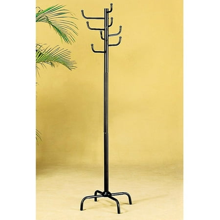 Black 8 Hook Metal Coat Rack