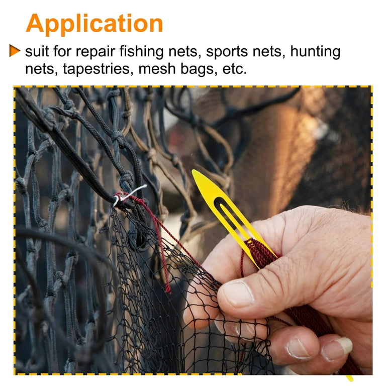 5 Pcs Fishing Netting Needle Shuttles Kit Net Repair Needle Fishing Line  Equipment Tool Plastic Cast Net Mending Sewing Needle Size:5# Yellow 