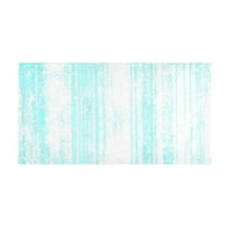 Aqua Stripes Pattern 39x20" Bath Mat Carpet, Absorbent and Non-Slip for Kitchen or Bathroom, Quick-Drying