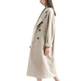 thumbnail image 4 of LUXUR Ladies Long Sleeve Wool Pea Coat Warm Work Overcoats Beige 3XL, 4 of 4
