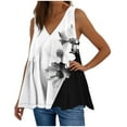 thumbnail image 2 of Summer Women Tank Tops Plus Size V-Neck Sleeveless Floral Printed Classic Pullover Blouse Shirt Casual Loose Dressy Going Out Tops For Women, 2 of 5