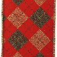 thumbnail image 3 of HOMEFORD Christmas Velvet Argyle Diamond Wired Ribbon, 2-1/2-inch, 10-yard, Red, 3 of 3