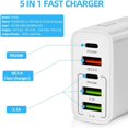 thumbnail image 3 of Cargador USB C 65W de 5 Puertos con Carga Rápida PD 3.0 y QC 3.0 para iPhone, Samsung y Portátiles, 3 of 5