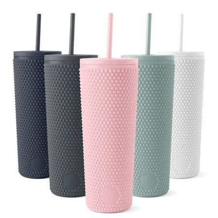 

Simple Modern Double Wall Plastic Matte Studded Tumbler with Lid and Straw | 24 fl oz