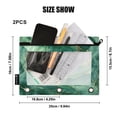 thumbnail image 3 of Green Gold Marble 2 Pack Pencil Pouch for 3 Ring Binder Smooth Zipper Folders with Pockets Clear Window Pencil Case, 3 of 6