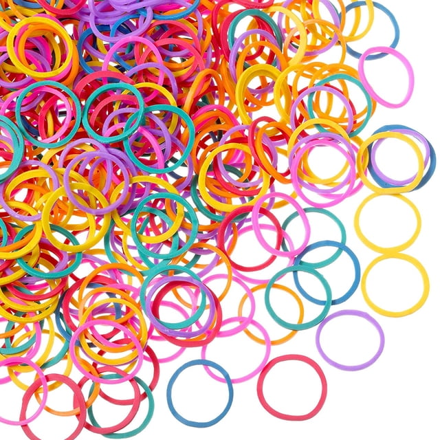 1000 Mini Rubber Bands Soft Elastic Bands for Kid Hair Braids Hair (Vibrant Color)