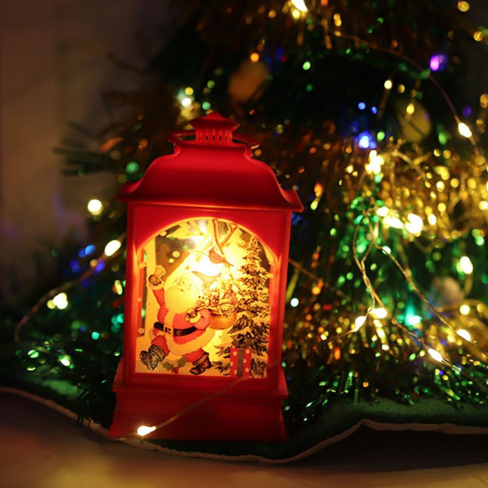 Bobasndm Christmas Table Lanterns,Vintage Candle Lanterns Outdoor  Decorative LED Light, LED Xmas Decoration Lantern,LED Hanging Lantern for  Home Party,Battery Operated 