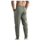 thumbnail image 3 of Pantalones largos de moda para hombre, casuales, de color sólido, con bolsillos y cintura elástica, pantalones cargo casuales para hombre., 3 of 4