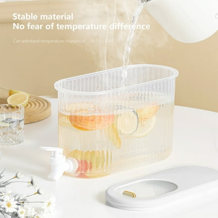 

Bgliely 3.5L Capacity White Green and Yellow Cold Kettle with Faucet for Refrigerator Use Ideal for Home Kitchen and Outdoor Parties