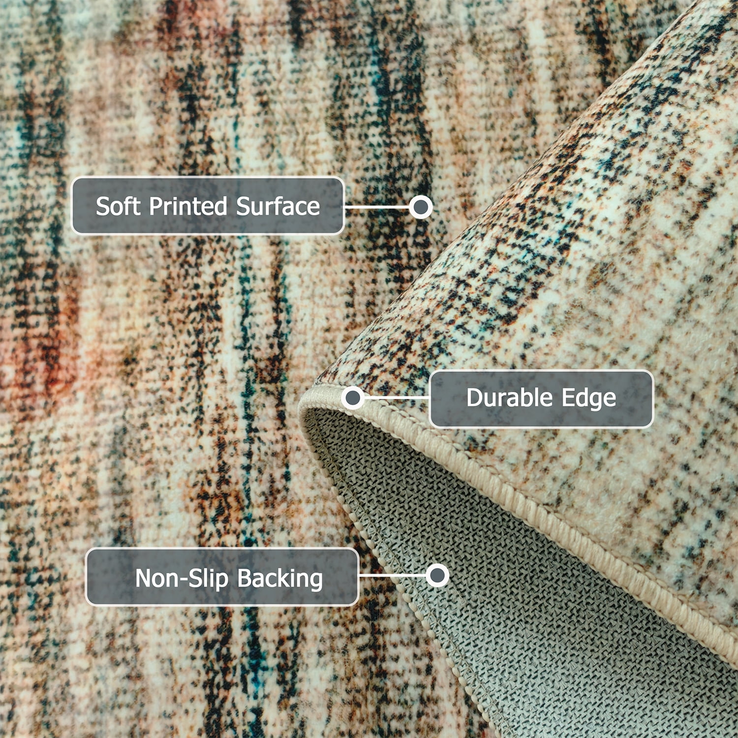 2'x6' Abstract Kitchen Runner Rug,Non-Slip Entryway Runner Laundry Rug,Soft Indoor Machine Washable Hallway Runner Rugs Throw Carpet for Living Room Bedroom Dining Room Hallway Kitchen