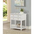 thumbnail image 4 of Home Square 2-Drawer Tray Top Wood Nightstand Set in White (Set of 2), 4 of 15