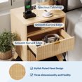 thumbnail image 2 of QinaQin 19.7 Inch Fluted Nightstand with Charging Station, 2 Drawers and Open Shelf, 2 of 8