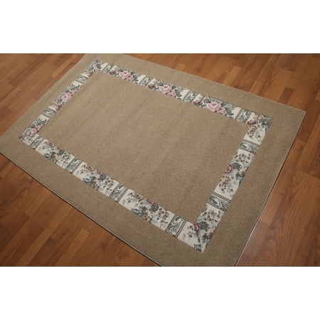 - 4'x6' Natural Multi Color Machine-Made Sisal Rug Sea Grass Contemporary Oriental Rug