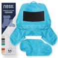 thumbnail image 6 of Nestl Reading Pillow, Extra Large Comfortable Bed Rest Pillow with Arms - Premium Shredded Memory Foam TV Pillow, Detachable Neck Roll & Lumbar Support Pillow - Beach Blue, 6 of 8