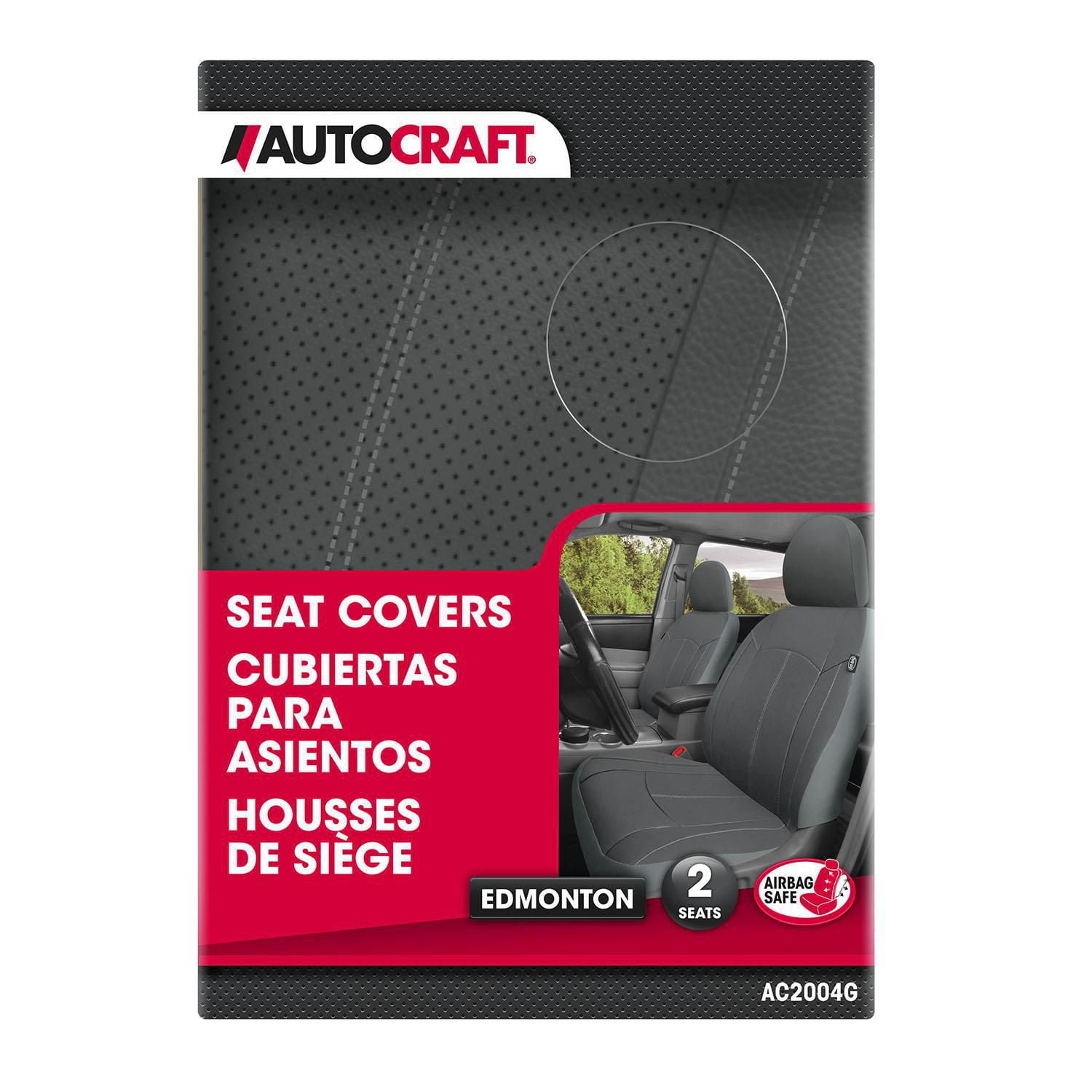 Autocraft Seat Covers, 1 Pr Edmonton, GRAY Fits bucket seat with