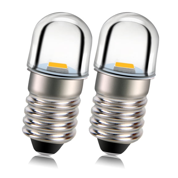 Ruiandsion E10 4.5V Miniature LED Replacement Bulb, 0.36W 50Lm Warm White 4300K Waterproof  for  DIY Decor  Model Railroad , 2 Pack
