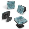 thumbnail image 2 of 4 Pcs Cabinet Handle Drawer Pulls Mandala Boho Indian Knobs with Screws Square Furniture Office Cabinet Knob Decoration, 2 of 7