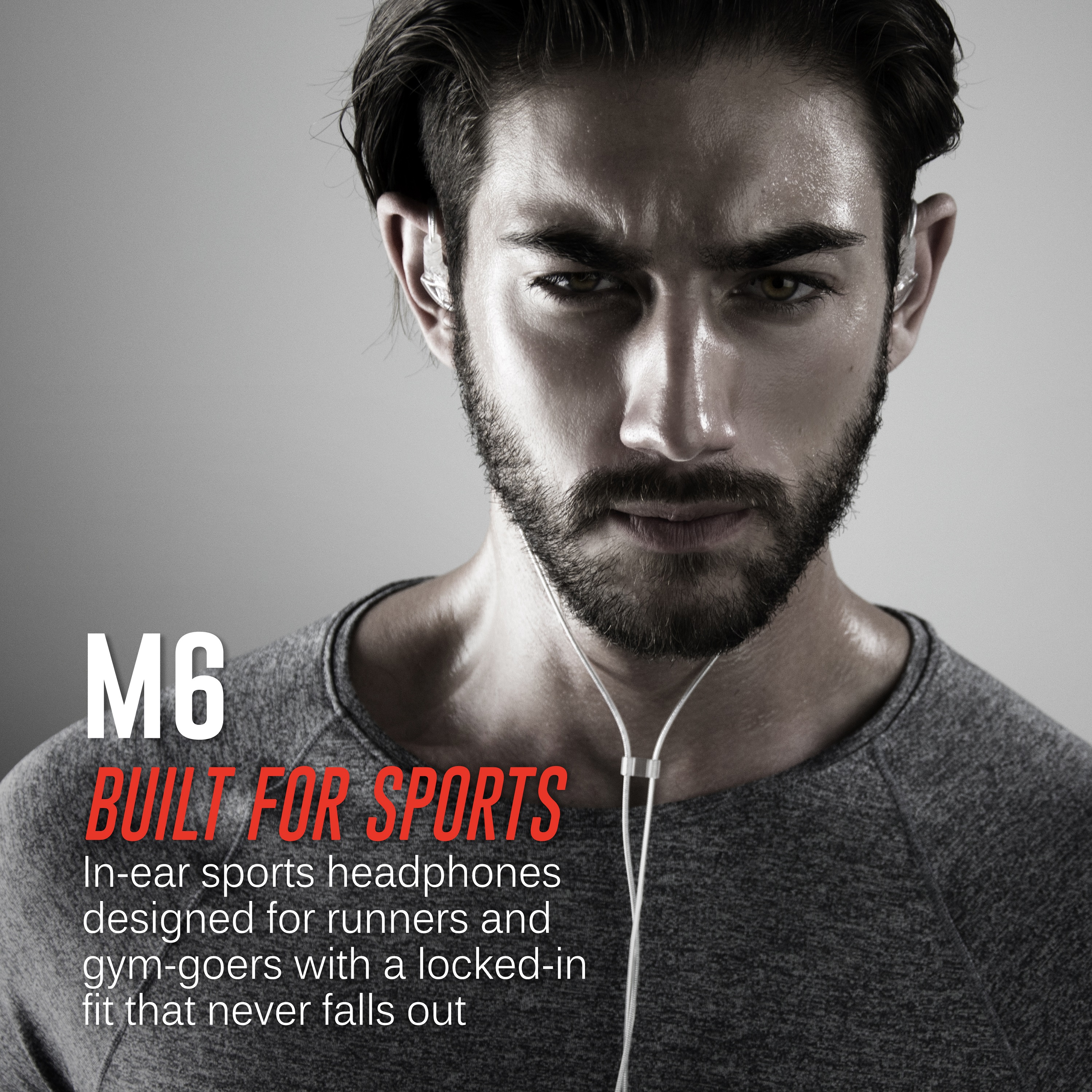 MEE Audio M6 Sport Wired Earbuds, Sweatproof, Black photo 6