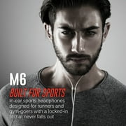MEE audio M6 Sport IPX5 Sweat & Water Resistant In Ear Earbud with Carrying Case & Shirt Clip, Clear