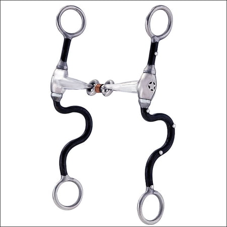 Hilason Antique Brown Horse Training Bit Snaffle Mouth Copper Wire Wrapped Link