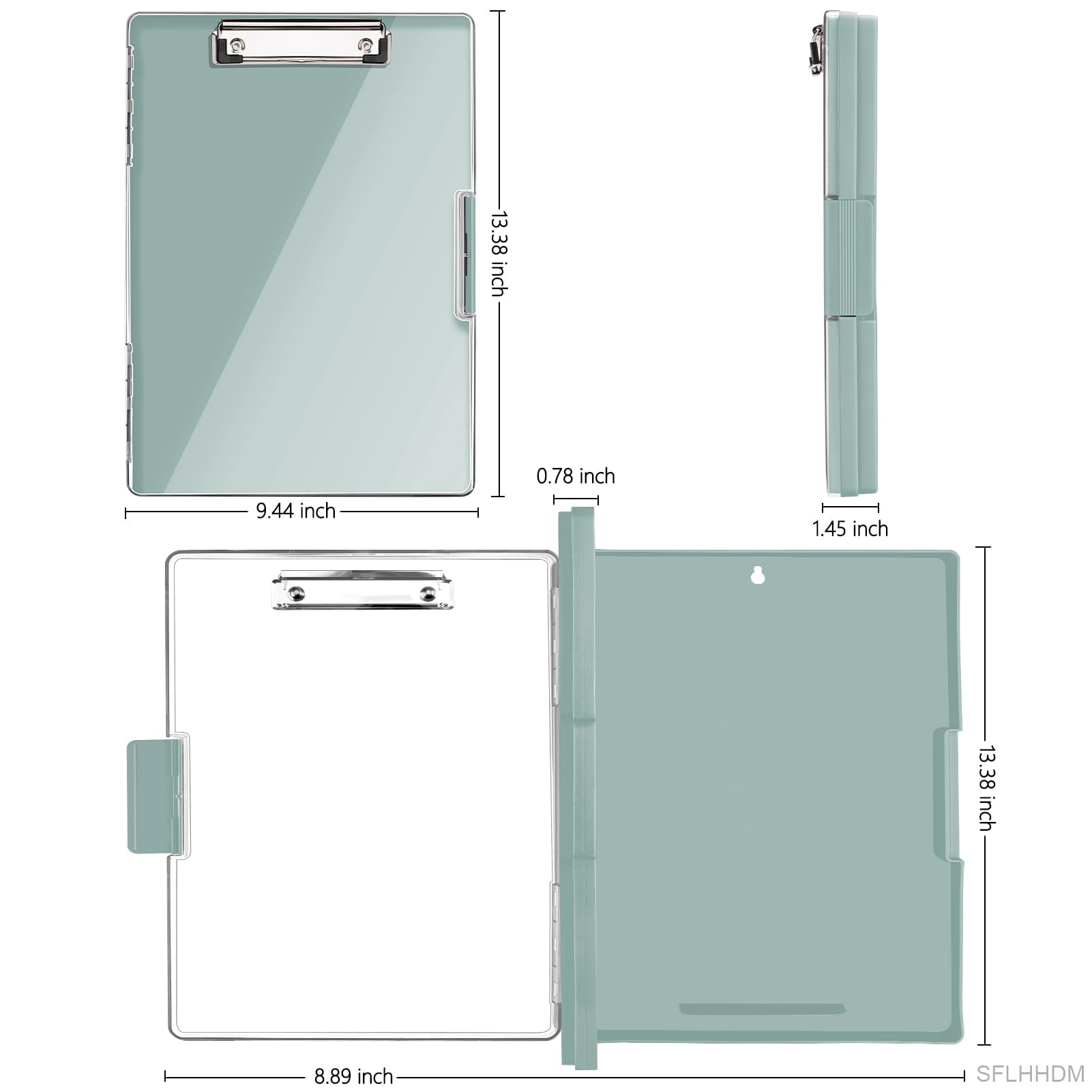 Clipboard with Storage,Heavy Duty Clip Boards 8.5x11 with 2 Storage Case,Clear Visible Top Panel Storage Clipboards,Side Opening Clip Boards,Nursing Clipboard Folder Case for Office Supplies-Purple