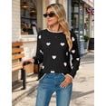thumbnail image 5 of Cogild Sweaters for Women Heart Pattern Knit Crew Neck Long Sleeve Pullover Sweater, 5 of 10