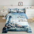 thumbnail image 2 of Erosebridal Hawaii Beach Bedding Full Comforter Set, Sea Lighthouse Duvet Insert, Reversible 3 Pieces, 2 of 7