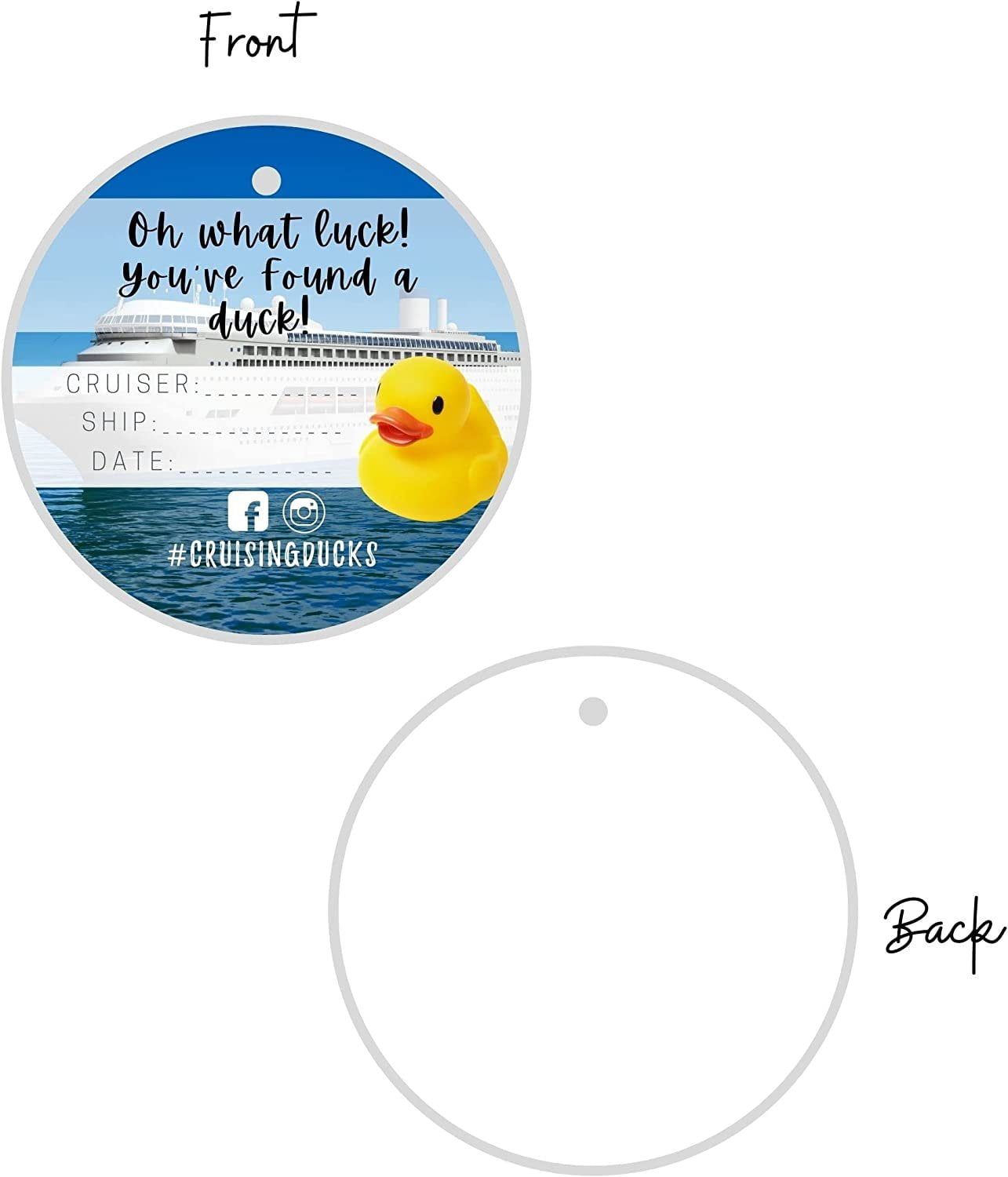 Cruising Ducks Tags - 30 Pack Business Card Size With Hole, Carnival Cruise Rubber Duck Game - View #10