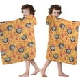 thumbnail image 4 of Fall Hedgehog Apple Leaf Pattern Hooded Bath Towel，50"x30" for Ages 3 To 12 Kids, Quick Dry Lightweight Soft Microfiber Hood Beach Towel Cover Up for Kids, 4 of 7