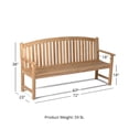 thumbnail image 6 of Titan Great Outdoors Grade A Teak 71in Bow-Back Bench, Indoor Outdoor Solid Wood Patio Furniture, 6 of 6