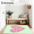 thumbnail image 3 of ODIKA 4'x6' Machine Washable Non-Slip Area Rug, Whimsical Floral Showcasing Layered Blooming Roses High Traffic Rug with Pad, Pink, 507258, 3 of 8