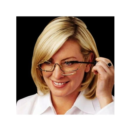 1.0-4.0x Magnifying Fold Flip Down Women Makeup Glasses Eye Mascara Make up Reading Glasses