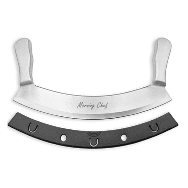 12 Inch Mezzaluna Knife Stainless Steel Chef Knife Pizza Cutter Chopper