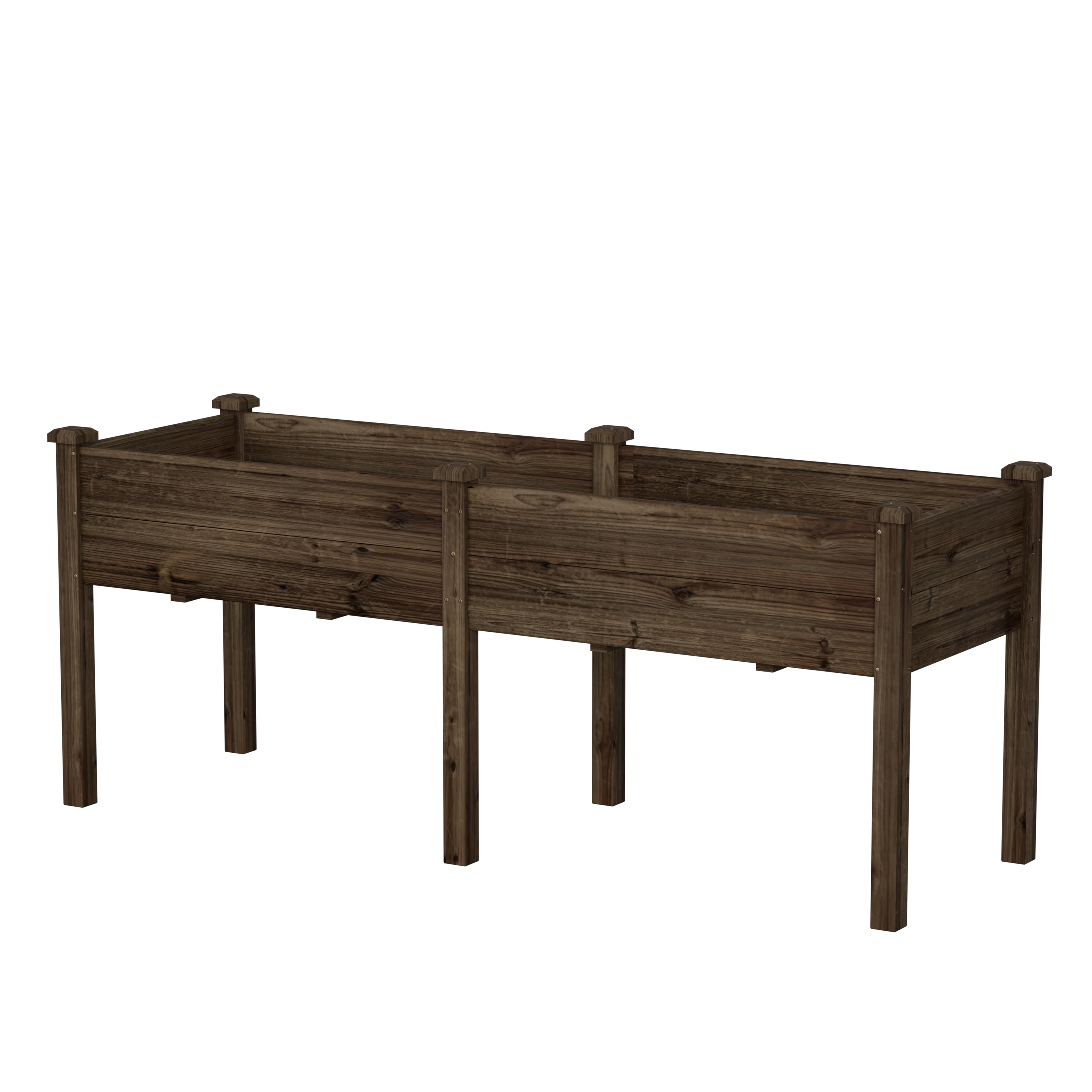 VEIKOUS 72.4"H Raised Garden Bed, Cedar Wood 6.8 Cu Ft Elevated Planter Box for Vegetables, Flowers, Herbs w/Drainage Holes, Rustic