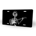 thumbnail image 2 of Yehwow Skull Skeleton in Headphones Playing Guitar Metal Car Plate Decorative Aluminum License Plate Tag Sign, 2 of 5