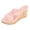 Pink, variant on Platform Sandals for Women Braided Strap Open Toe Cork Wedges Heels Summer Nonslip Slip on Slides Shoes Brown Size 9