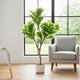 thumbnail image 4 of Yeshouse Higuera artificial de hoja de violín en maceta, planta grande de hoja de violín falsa para decoración de interiores, árbol alto en maceta artificial para sala de estar, oficina y entrada, 4 of 7