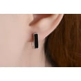 thumbnail image 6 of GKNET Womens 925 Silver Hoop Huggie Earrings Black Square Ear Clip Jewelry, 6 of 6