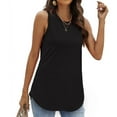 thumbnail image 3 of iOPQO Women's Tanks Womens Tank Tops Loose Fit Summer Flowy Sleeveless Shirts Casual Black L, 3 of 5