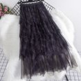 thumbnail image 6 of Arlun Lace Plaid Skirts for Women Irregular Mesh Cake Skirt with Layered Lightweight Flowy Knee Length A Line Skirts Ladies Fashion Streetwear Black One Size, 6 of 6