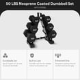 thumbnail image 3 of BalanceFrom 50 lb Neoprene Coated Iron Dumbbell Hex Weights Set with Stand, Black, 3 of 10